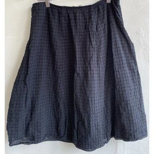 Eileen Fisher Textured Shirt Size Petite Small PS Black Lined Cotton Spandex